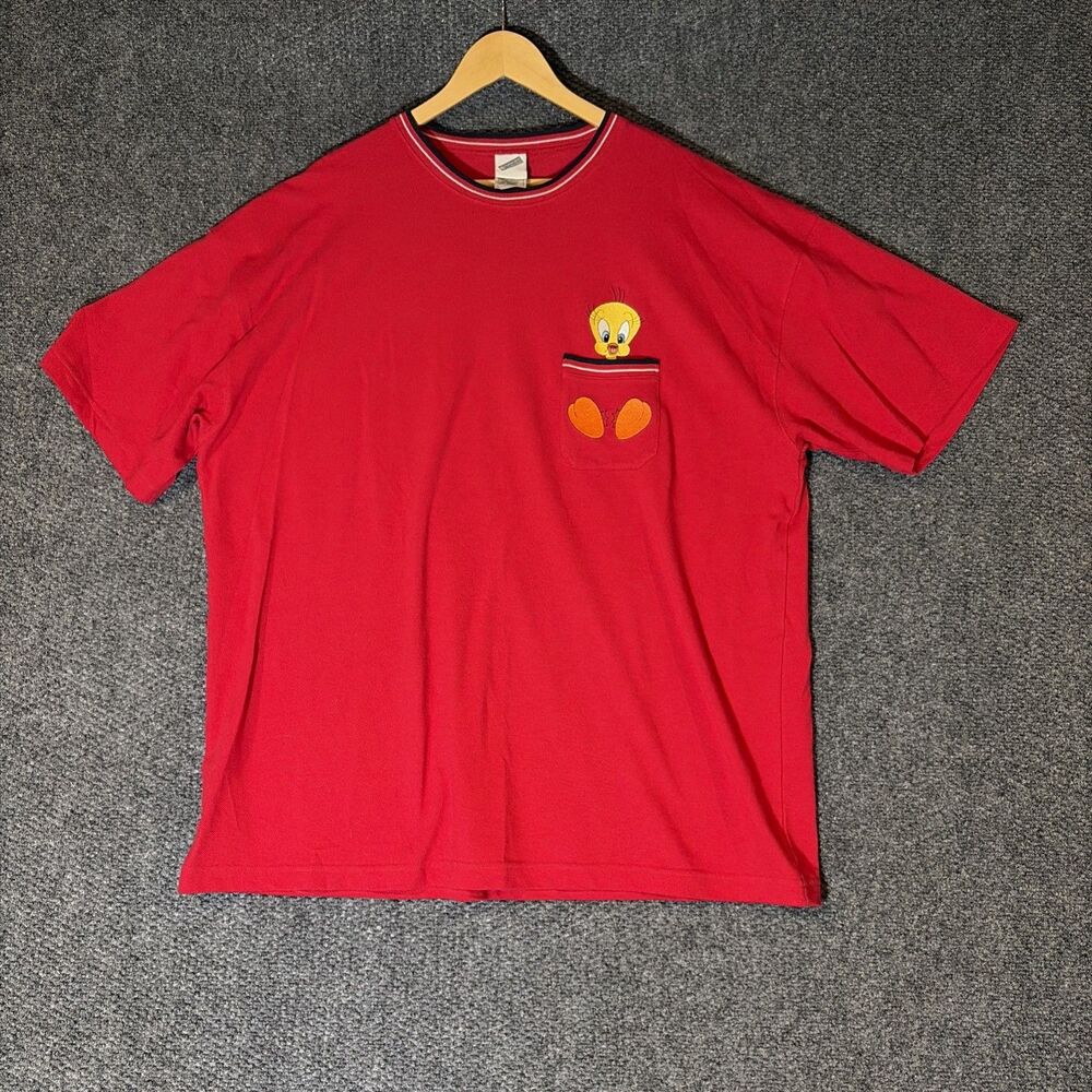 VTG Tweety Bird Vintage Embroidered Pocket T-Shirt Warner Bros Men’s XXL